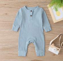 Load image into Gallery viewer, Long Sleeve Blue Romper
