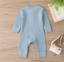 Load image into Gallery viewer, Long Sleeve Blue Romper
