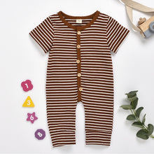 Load image into Gallery viewer, Colton Short Sleeve Jumpsuit- Brown
